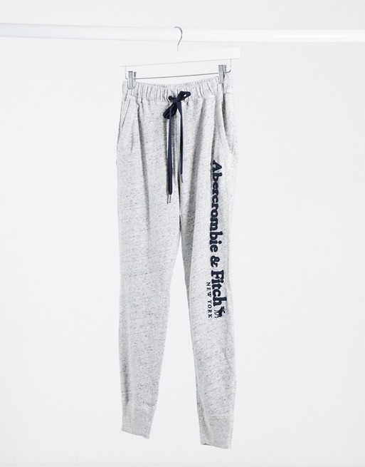 Abercrombie & Fitch classic side logo jogger in grey