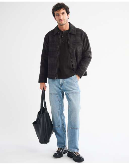 Abercrombie & Fitch Classic waffle henley in black, 2 of 6