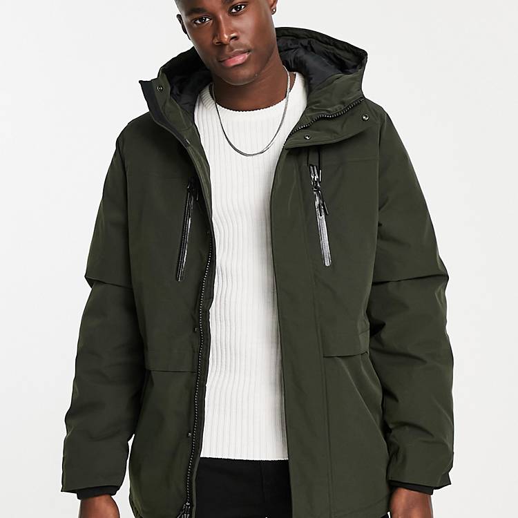 Pump samling radiator Abercrombie & Fitch cloud long length hooded parka jacket in olive green |  ASOS