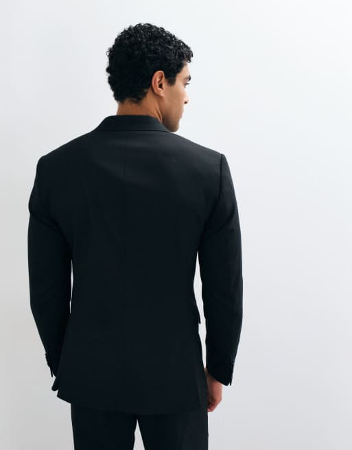 Abercrombie & Fitch Collins blazer à coupe slim à simple boutonnage en ensemble noir, 4 de 5