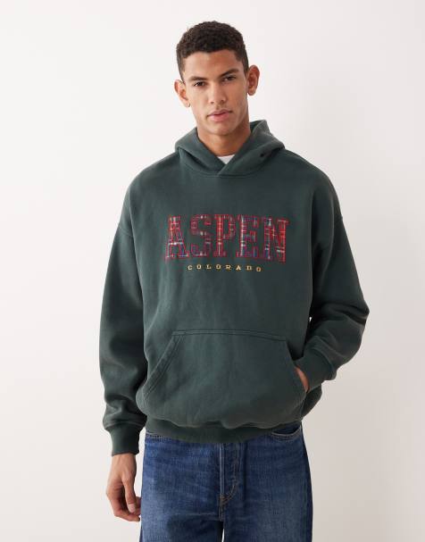 Abercrombie & Fitch Colorado graphic oversized hoodie in green - view 1