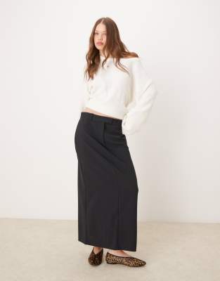 Abercrombie & Fitch column maxi skirt in black