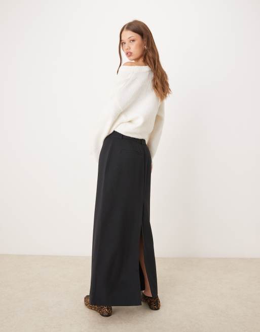 Abercrombie & Fitch column maxi skirt in black, 4 of 5