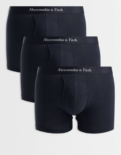 Abercrombie & Fitch - Confezione da 3 boxer neri con fascia in vita con logo - view 1