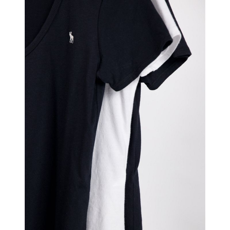 Donna ffHkB Abercrombie & Fitch - Confezione da 3 Magliette a maniche corte multicolore con scollo a V e logo