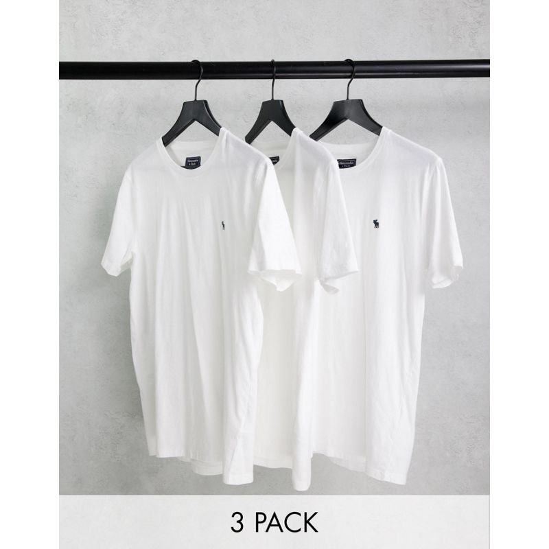 Confezioni multipack  Abercrombie & Fitch - Confezione da 3 T-shirt bianche con logo