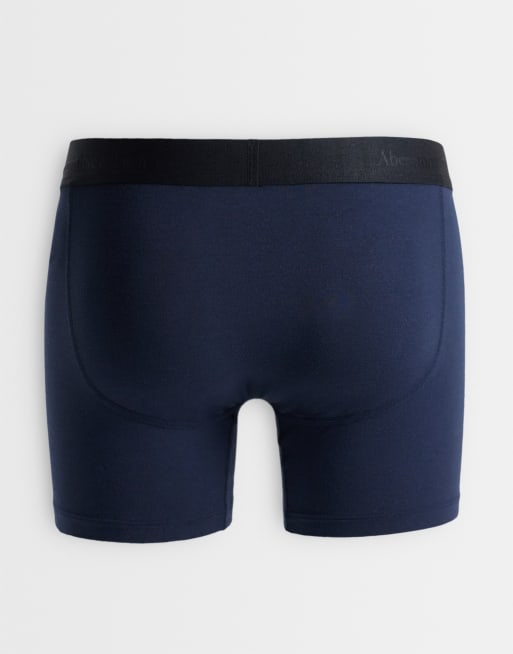 Abercrombie & Fitch confezione da 5 boxer con elastico logato in nero, bacca e bianco, 3 di 3