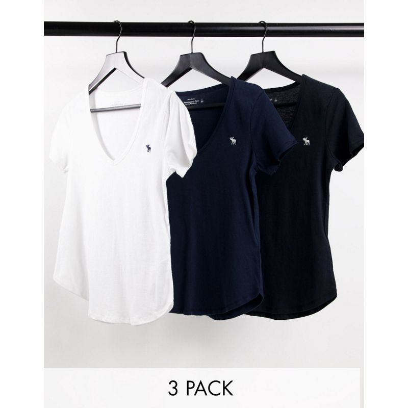 Top 0AHac Abercrombie & Fitch - Confezione multipack di T-shirt con scollo a V