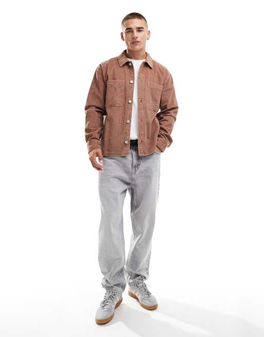 Abercrombie & Fitch – Cord-Hemdjacke in Rostrot, 2 von 4
