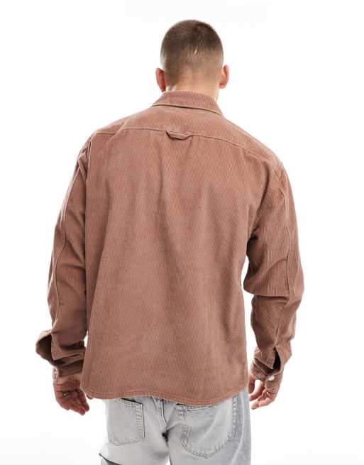 Abercrombie & Fitch – Cord-Hemdjacke in Rostrot, 4 von 4