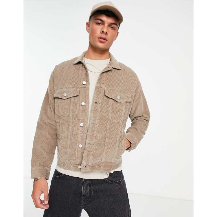 Abercrombie Fitch cord trucker jacket in tan ASOS