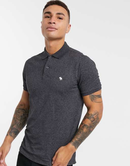 Abercrombie & Fitch core logo polo in black | ASOS