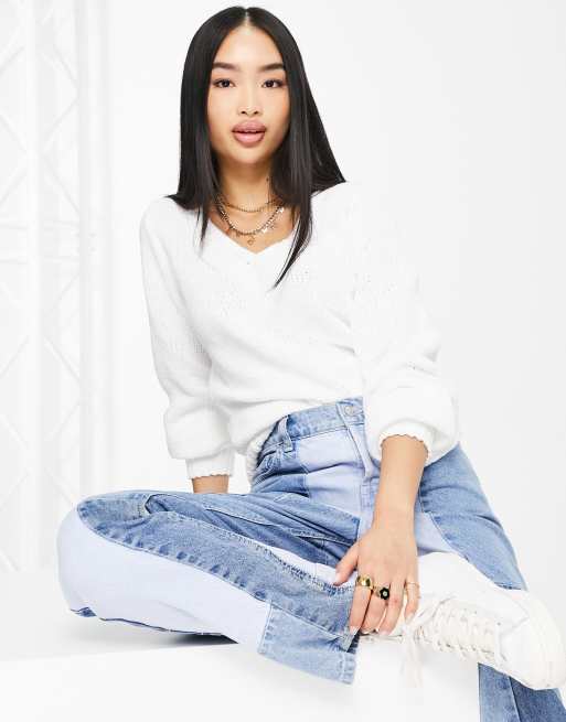 Abercrombie puff sleeve on sale sweater