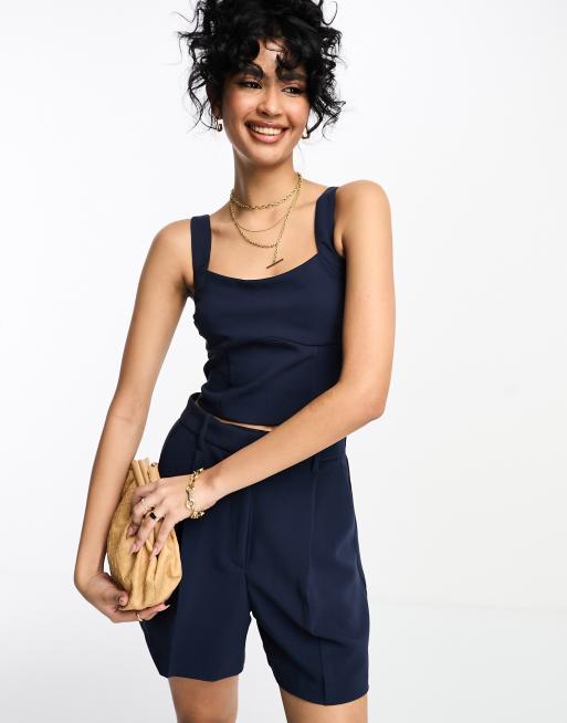 Abercrombie & Fitch corset top in navy (part of a set)
