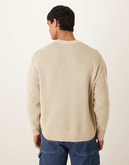 Abercrombie & Fitch countryside graphic jumper in cream, 3 of 5