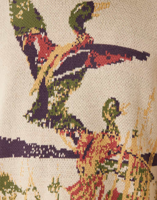 Abercrombie & Fitch countryside graphic jumper in cream, 5 of 5