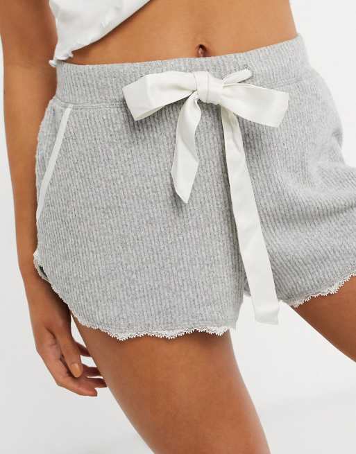 Abercrombie Fitch cozy pajama coordinating shorts in gray ASOS