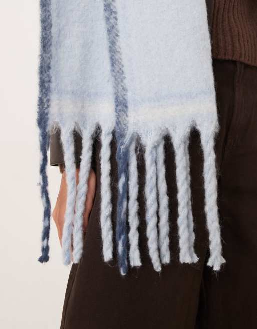Abercrombie & Fitch cozy scarf in baby blue, 2 of 3