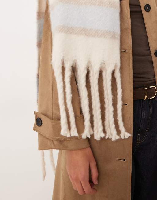 Abercrombie & Fitch cozy scarf in blue stripe, 3 of 3