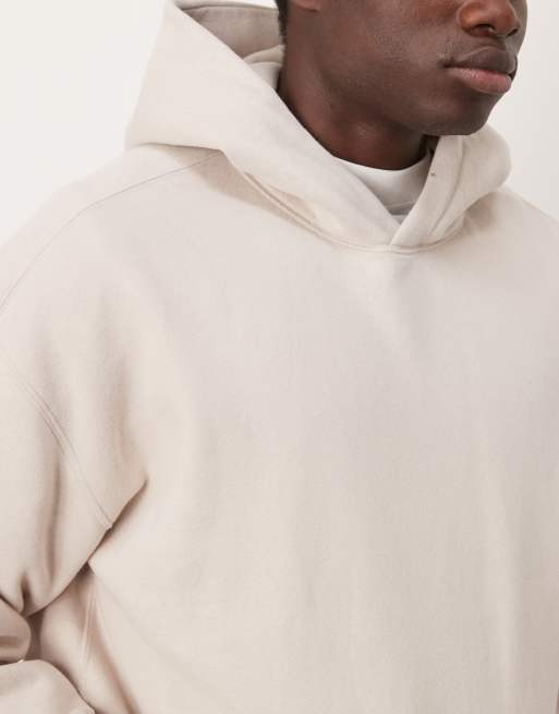 Abercrombie & Fitch - Cremefarvet og cropped basishættetrøje, 3 af 4