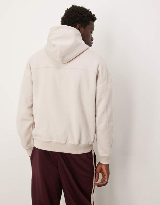 Abercrombie & Fitch - Cremefarvet og cropped basishættetrøje, 4 af 4