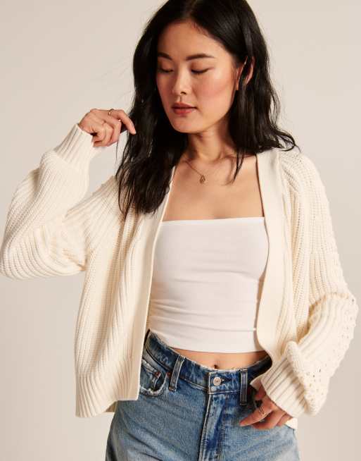 Abercrombie & Fitch - Cremehvid cardigan 
