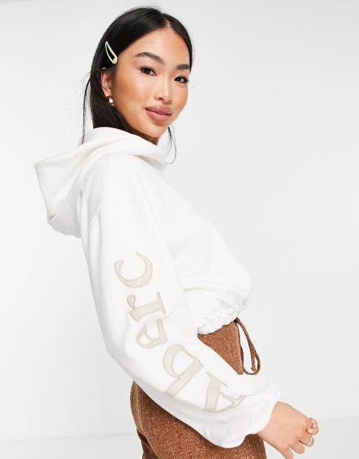 Abercrombie & Fitch - Cremehvid fleece med 1/4 lynlås