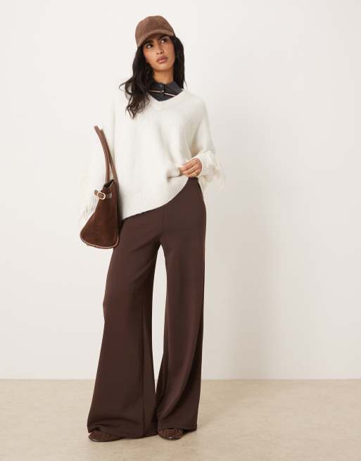 Abercrombie & Fitch - Cremehvid strikket oversized trøje med V-hals, 2 af 4