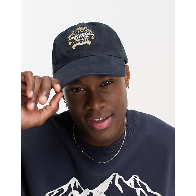 Abercrombie u0026 Fitch crest logo baseball cap in navy | ASOS