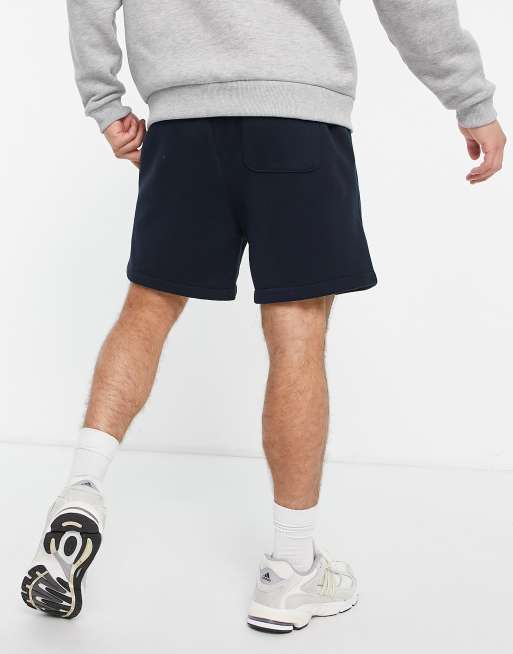 Abercrombie & Fitch crest logo sweat shorts in navy
