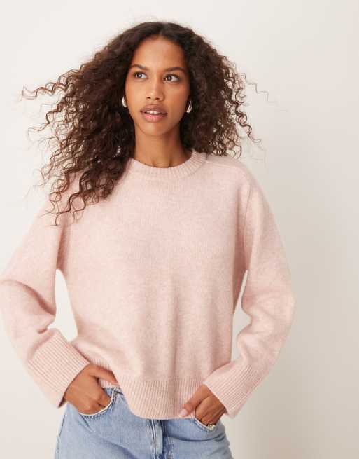 Abercrombie & Fitch crewneck knit sweater in pink