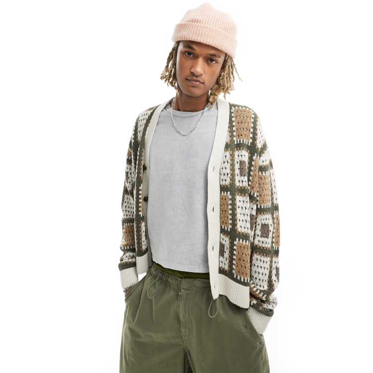 Mens patterned outlet cardigan