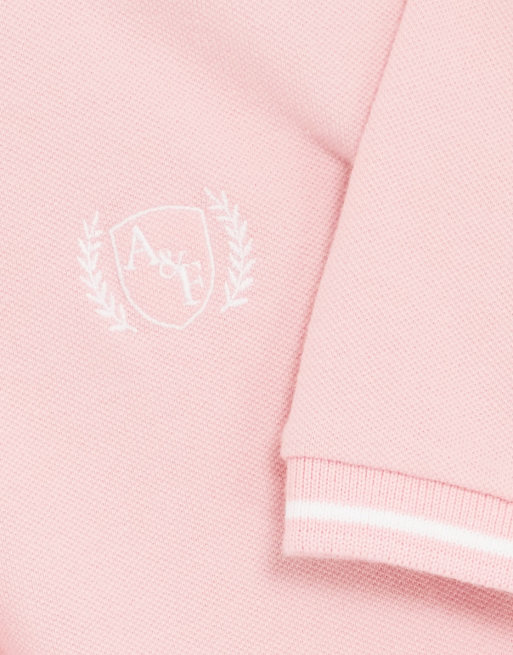 Abercrombie & Fitch crop logo polo in pink, 3 of 4