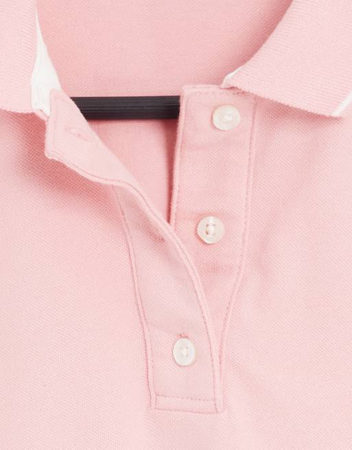 Abercrombie & Fitch crop logo polo in pink, 4 of 4