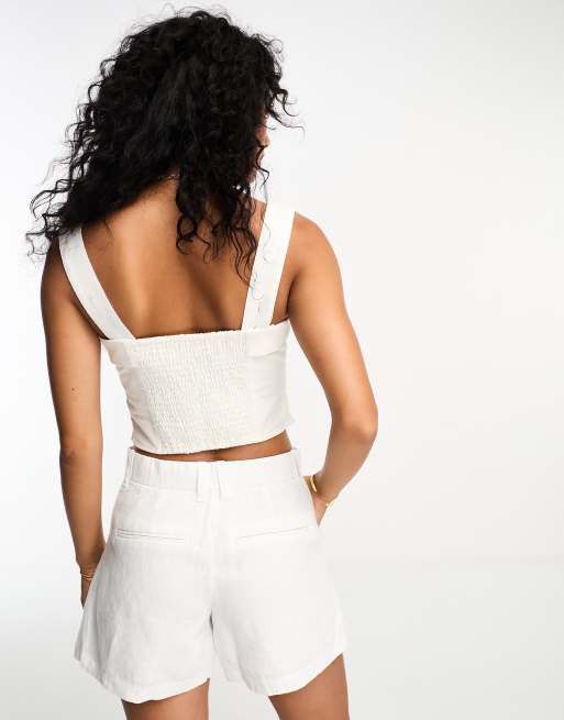 abercrombie white crop top