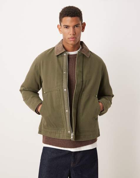 Abercrombie & Fitch – Cropped-Arbeitsjacke in Grün - view 1