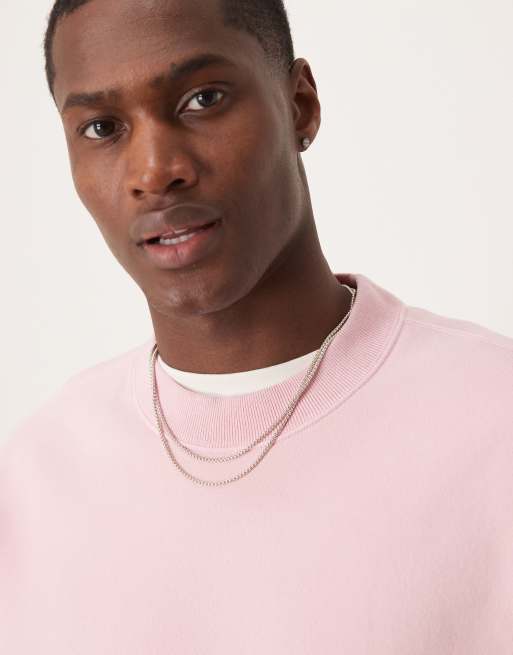 Abercrombie & Fitch cropped essential sweat top in pink, 2 of 4