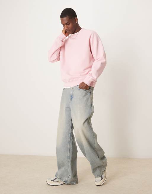 Abercrombie & Fitch cropped essential sweat top in pink, 3 of 4