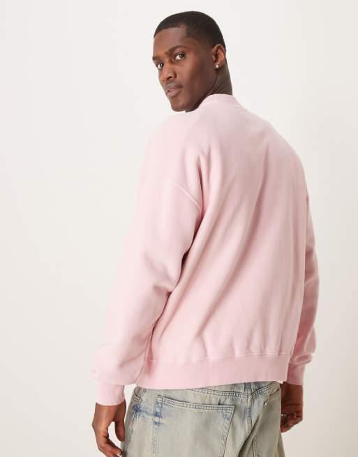 Abercrombie & Fitch cropped essential sweat top in pink, 4 of 4