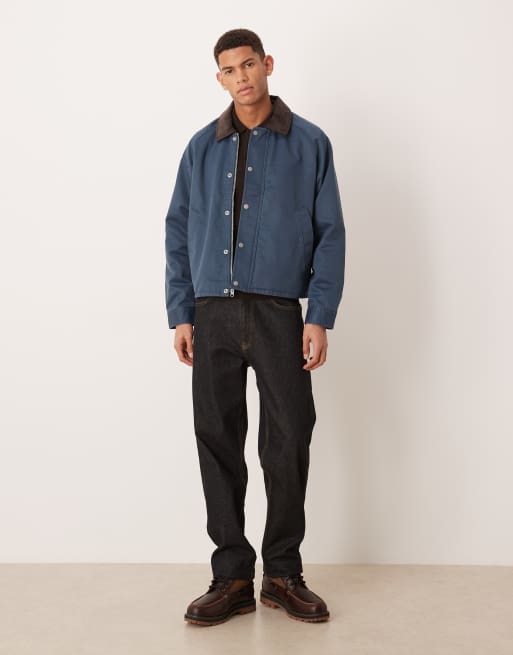Abercrombie & Fitch - Cropped gewaxt jack in marineblauw, 2 van 5