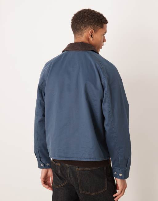 Abercrombie & Fitch - Cropped gewaxt jack in marineblauw, 3 van 5
