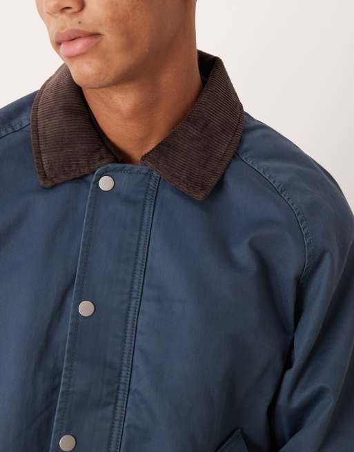 Abercrombie & Fitch - Cropped gewaxt jack in marineblauw, 5 van 5