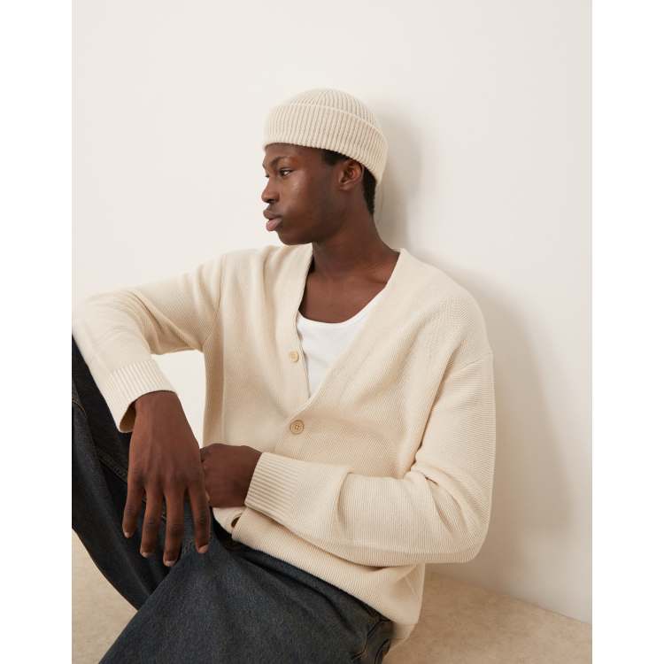 Abercrombie Fitch cropped preppy cardigan in cream ASOS