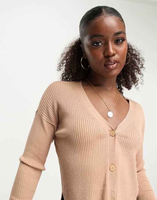 Cropped shop ribbed cardigan