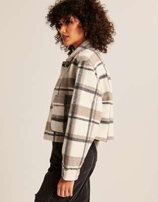 cropped plaid shacket