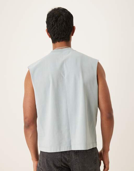 Abercrombie & Fitch cropped sleeveless tank top in light green, 4 of 4