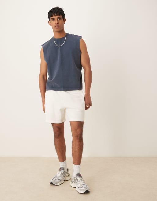 Abercrombie & Fitch cropped sleeveless tank top in navy