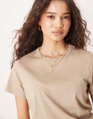 Abercrombie & Fitch Cropped T-shirt In Brown