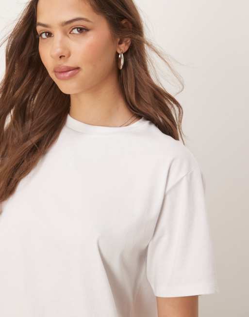 Abercrombie & Fitch - Cropped T-shirt in wit, 3 van 4