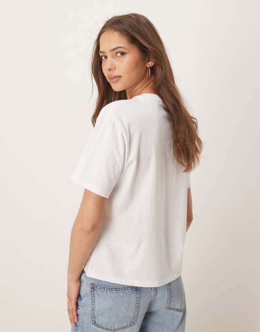 Abercrombie & Fitch - Cropped T-shirt in wit, 4 van 4